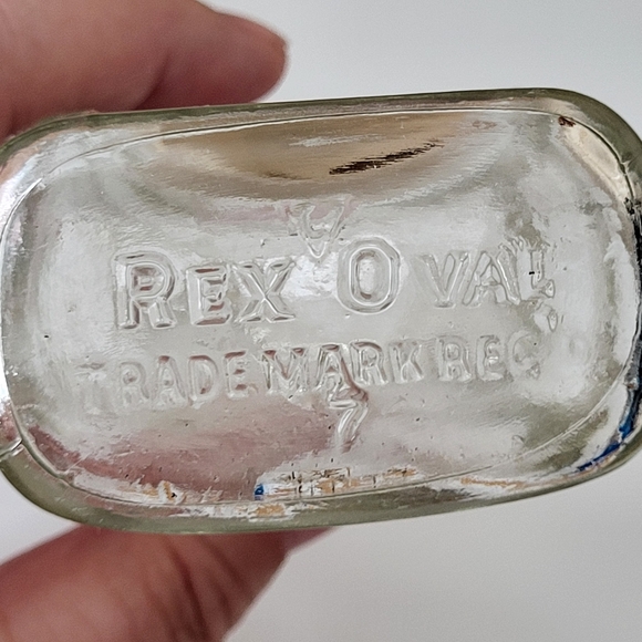 Vintage Antique Rex Oval Clear Glass Prescription Bottle with Cork Stopper - Picture 6 of 16